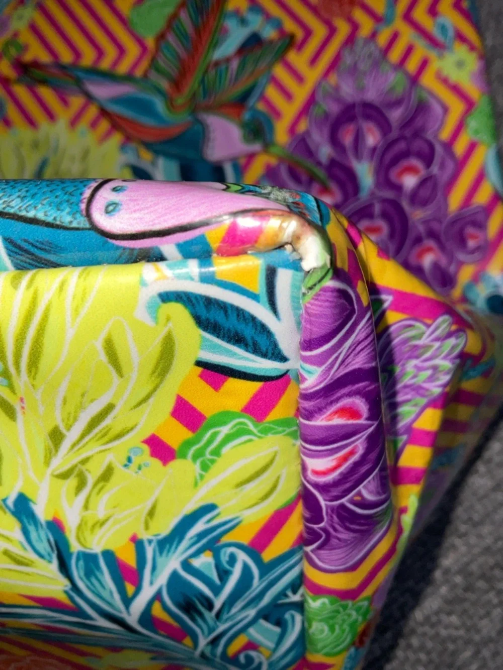 Consuela Tote Vibrant Yellow & Purple Floral Hummingbird